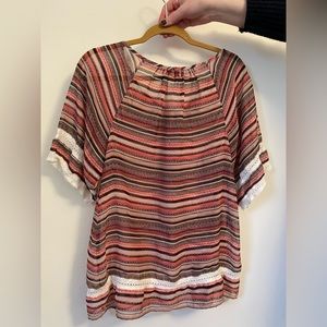 Slightly sheer print tunic